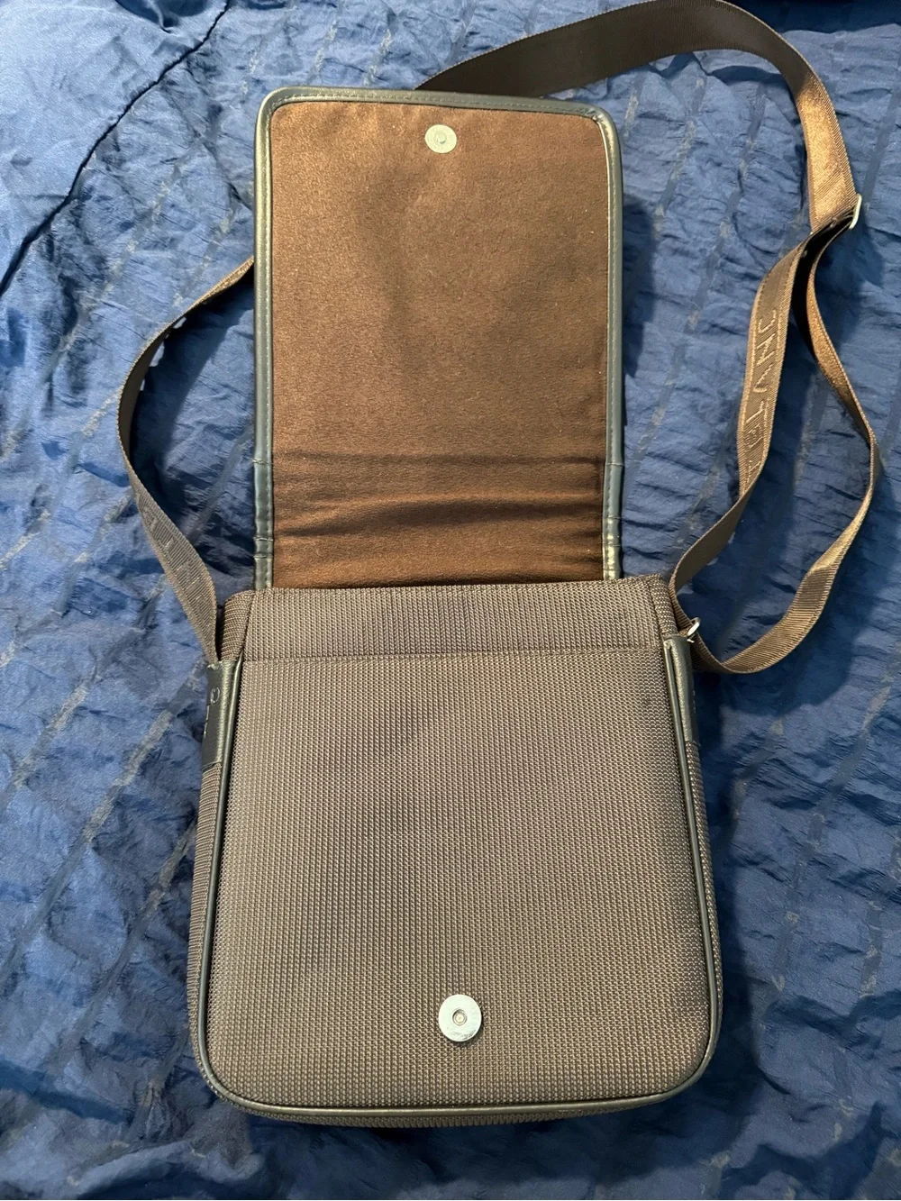Montblanc Olive Green and Brown Men's Messenger Crossbody Bag
